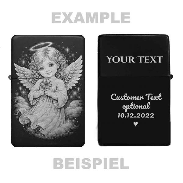 süßer Schutzengel Feuerzeug personalisiert Text Foto