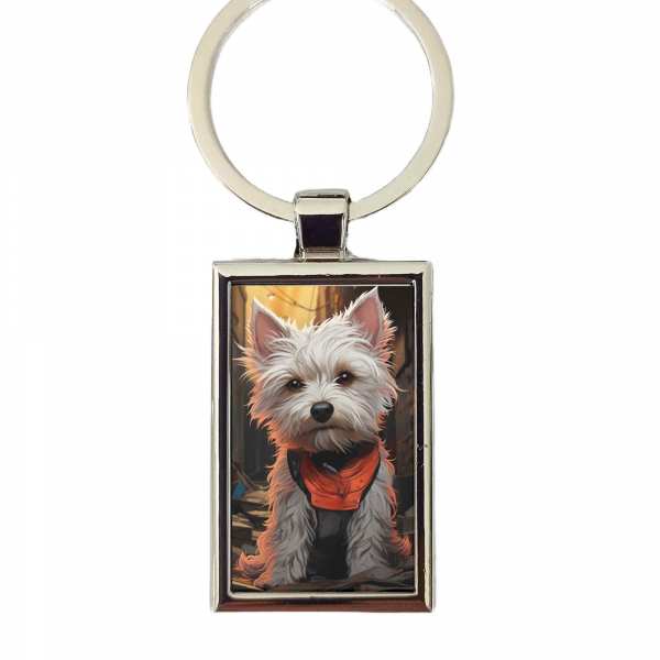 Westi West Highland White Terrier Schlüsselanhänger personalisiert mit Gravur 