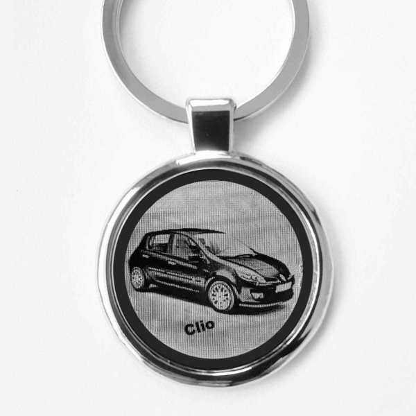 Renault Clio Schlüsselanhänger personalisiert - original Fotogravur