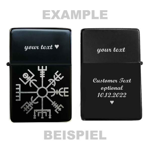Wikinger Vegvisir Feuerzeug mit Gravur Runenkompass personalisiertes Geschenk