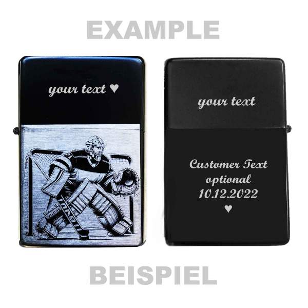 Eishockey Keeper Feuerzeug mit Gravur Geschenkidee Eishockey personalisiert