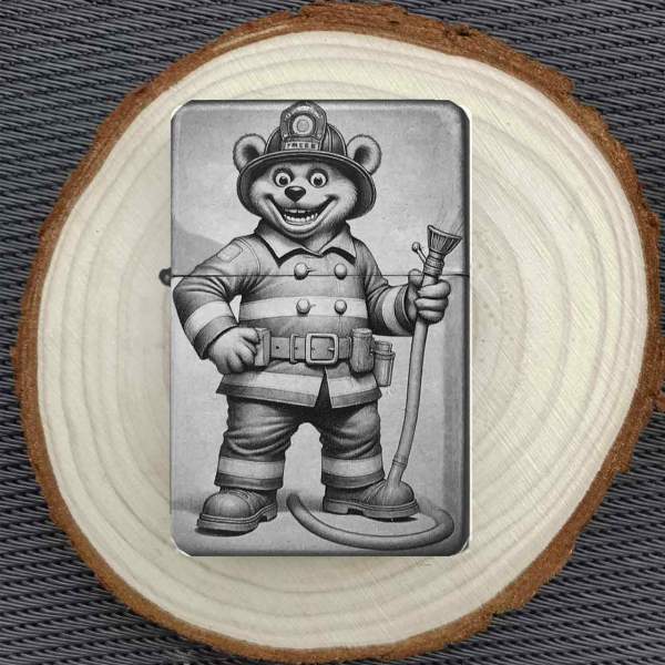 Feuerzeug Bären-Feuerwehrmann – personalisierbar
