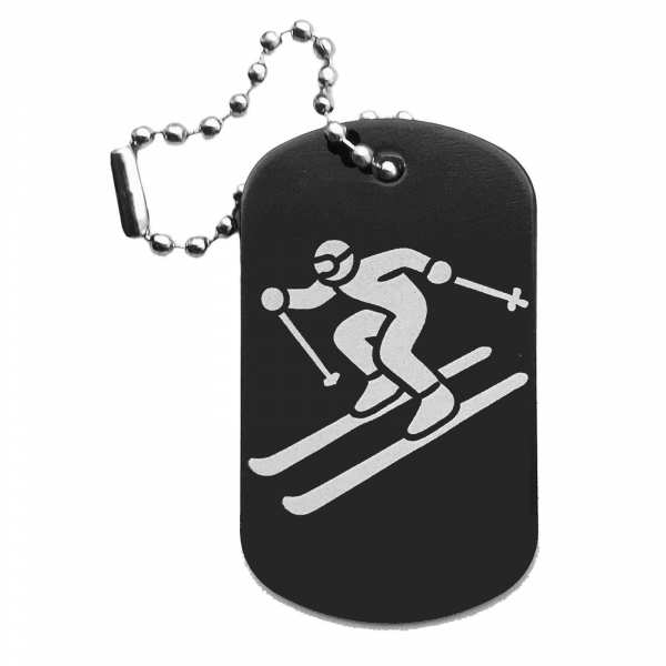 Schifahrer Anhänger mit Gravur