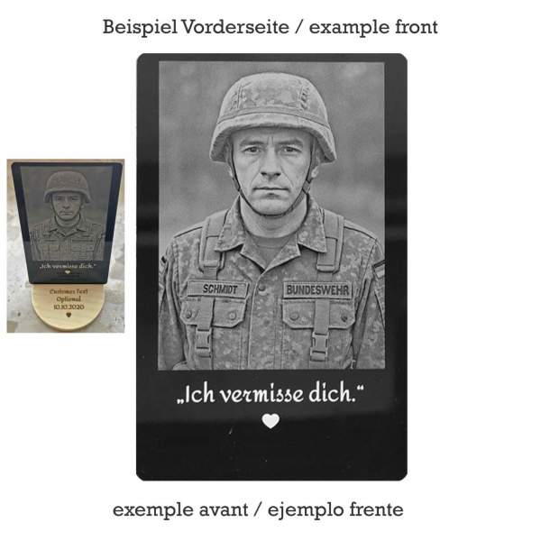Personalisierbare Karte aus Metall – Geschenk für Soldaten und Angehörige der Bundeswehr