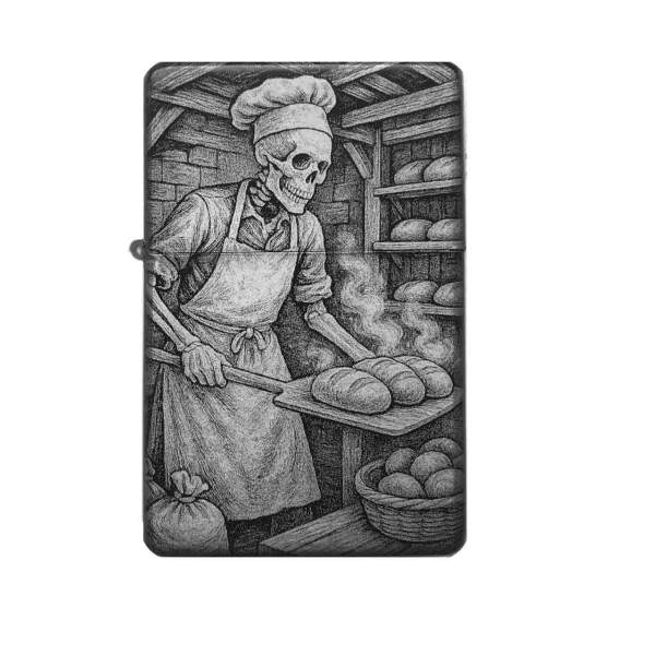 Bäcker Skelett Feuerzeug mit Gravur | optional personalisiert | Shop-Fotogravur.de