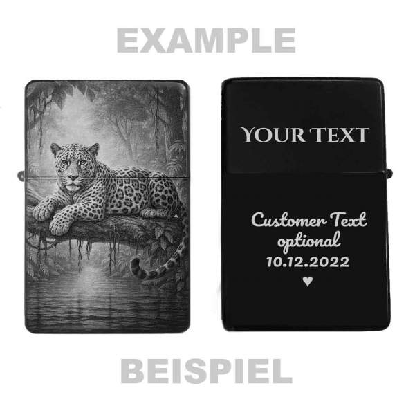Leopard Feuerzeug optional personalisiert