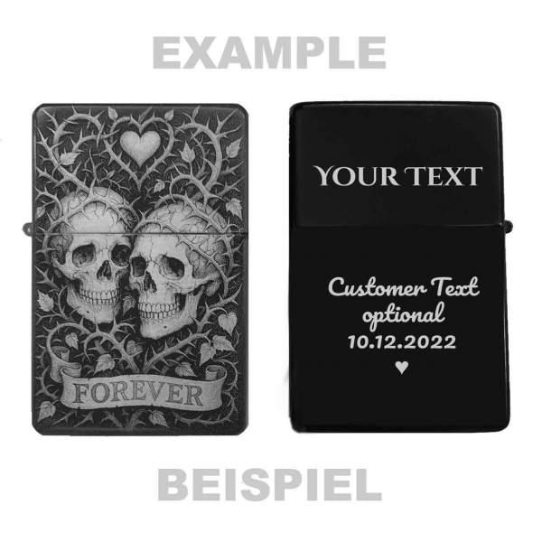 Skulls Forever Feuerzeug optional personalisiert