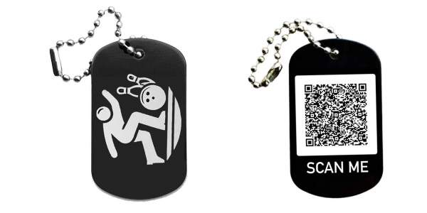 Bowling Schlüsselanhänger personalisierbar - Dogtag auch mit QR Code oder Foto