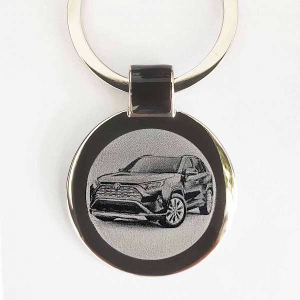 Toyota RAV4 Modell 2019 Gravur Schlüsselanhänger personalisiert 