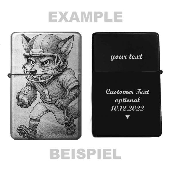 Feuerzeug Football-Fuchs – personalisierbar