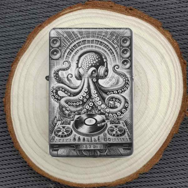 Feuerzeug DJ Octopus DJ Geschenk – personalisierbar