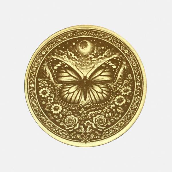 Personalisiertes Krafttier Schmetterling | Messingmünze Gravur