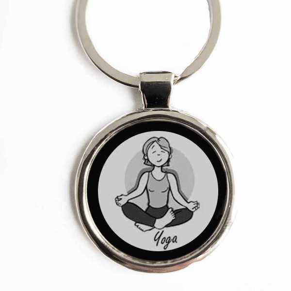 Yoga Gravur Schlüsselanhänger personalisiert mit Gravur - personalisiert
