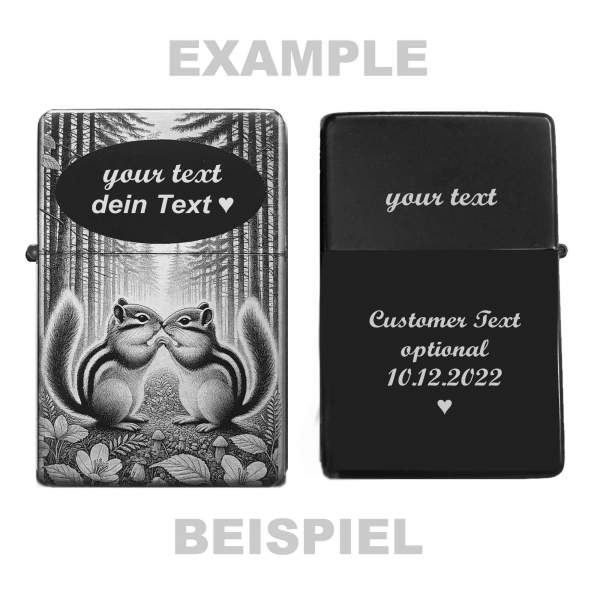 Backenhörnchen Feuerzeug Chipmunks Illustration personalisiertes Geschenk