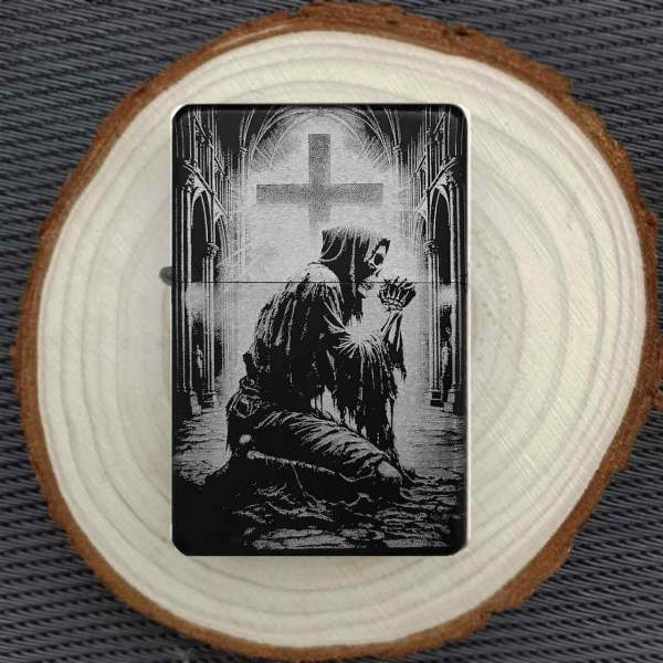 Totenkopf & Kreuz Feuerzeug personalisierbar