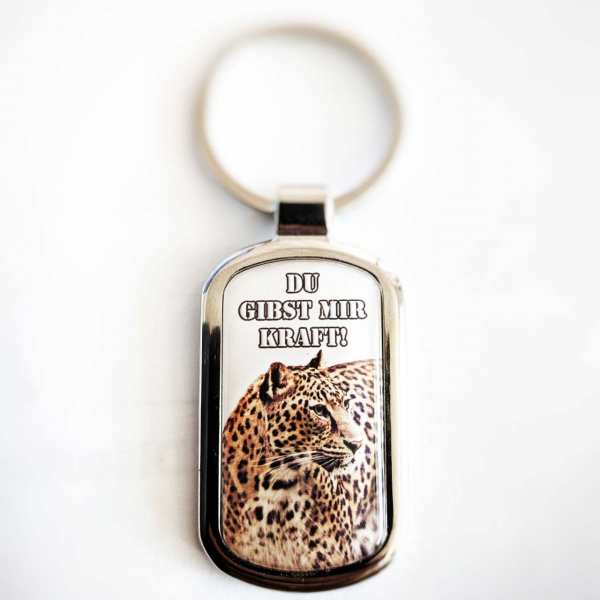 Leopard Schlüsselanhänger mit Gravur
