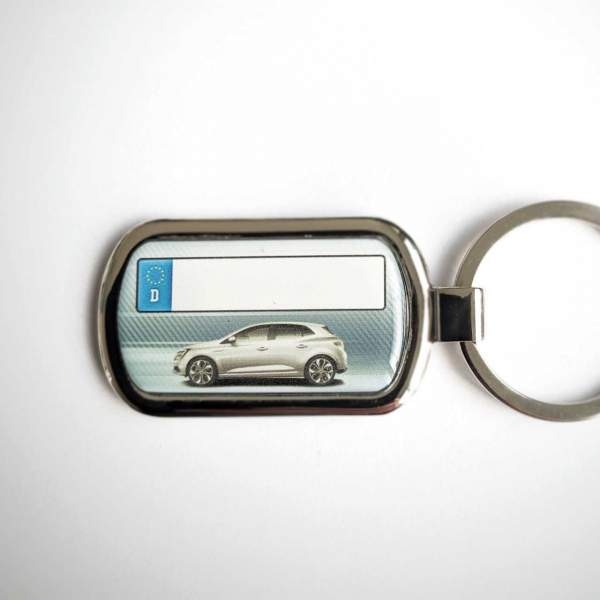 Megane Schlüsselanhänger mit Kennzeichen mit Gravur