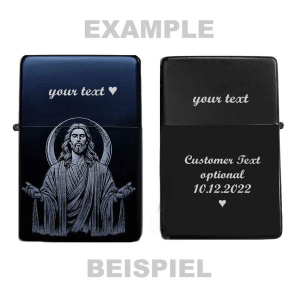 Jesus Christus Feuerzeug Glücksbringer mit Gravur personalisiertes Geschenk