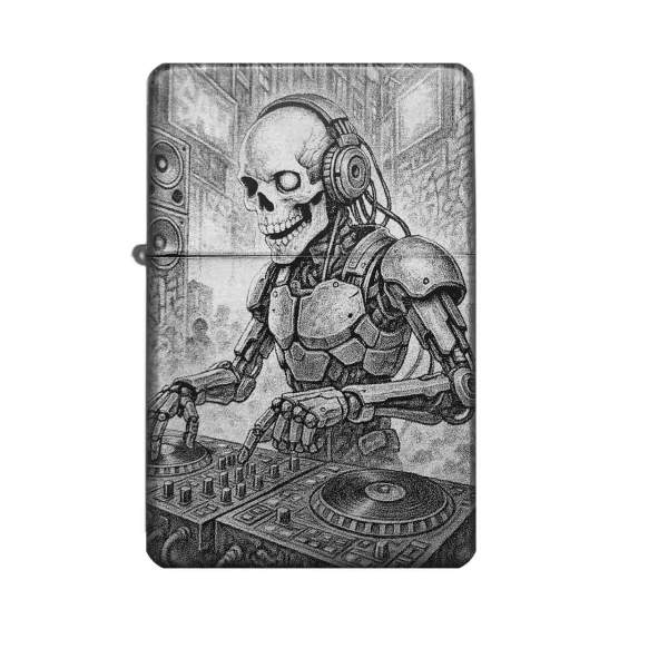 DJ-Schädel Feuerzeug mit Gravur | optional personalisiert | Shop-Fotogravur.de