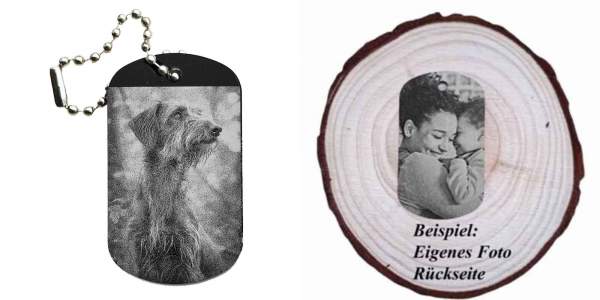 Hunde Foto Dogtag Schlüsselanhänger Alu mit Foto und Gravur Hund Katze Haustier