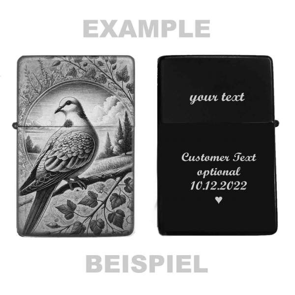 Feuerzeug Friedenstaube Taube – personalisierbar