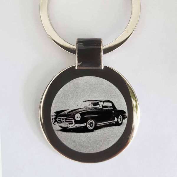 Mercedes Benz 190SL Schlüsselanhänger personalisiert mit Gravur