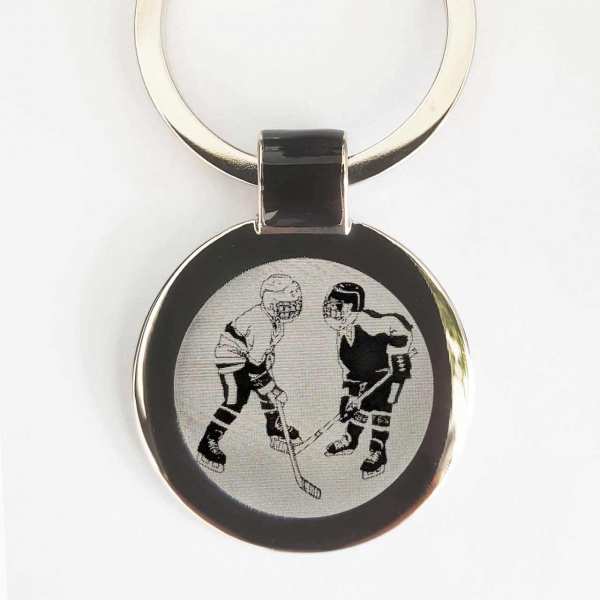 Eishockey Schlüsselanhänger personalisiert - original Fotogravur