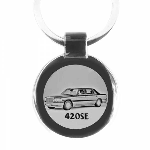 Mercedes 420SE Schlüsselanhänger personalisiert mit Gravur