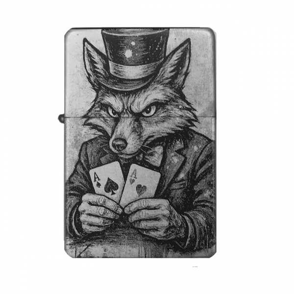 Sturmfeuerzeug "Poker-Fuchs" – personalisierbar