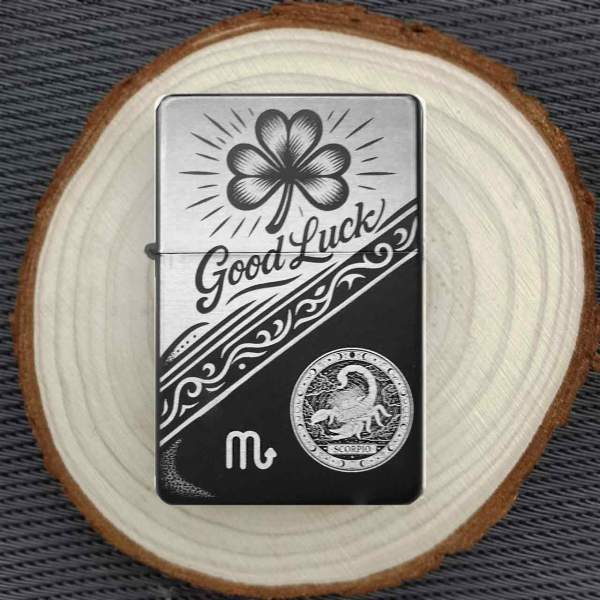 Good Luck Skorpion Feuerzeug Sternzeichen optional personalisiert