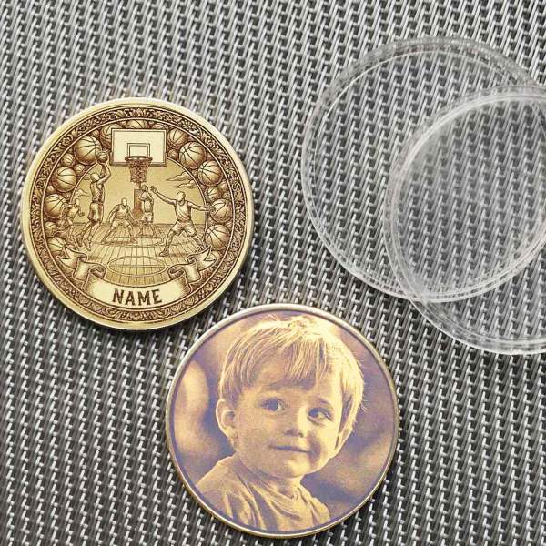 Personalisierte Basketball Münze "Player" | Gravur mit Name | Messing