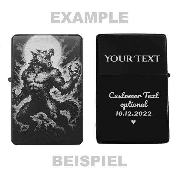 Feuerzeug Werwolf & Vollmond – personalisierbar