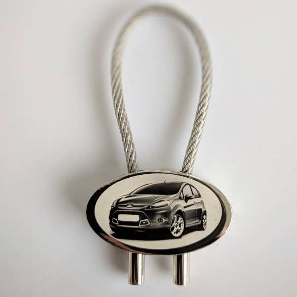 Ford Fiesta Schlüsselanhänger personalisiert - original Fotogravur